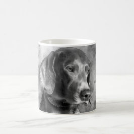 水彩画WEIMARANER BWの陶磁器のマグ コーヒーマグカップ