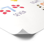 水彩番号と夏の自然 ポスター (角)