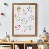 水彩番号と夏の自然 ポスター