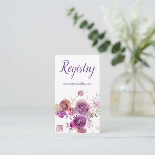 水彩疑問に思結婚フローラ エンクロージャーカード (スタンド正面)