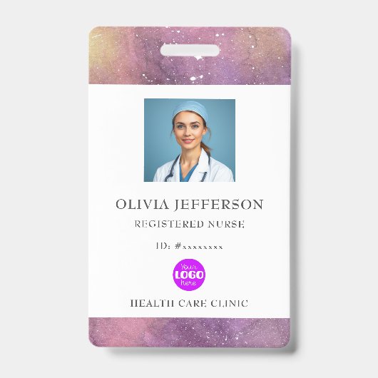 水彩登録ナースロゴ バッジ (正面)