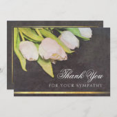 水彩白いチューリップありがとう共感表 招待状 (正面/裏面)
