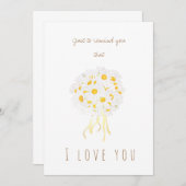 水彩白いデイジーの花のグリーティングカード 招待状 (正面/裏面)