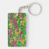 水彩白いプードルと花 キーホルダー (裏面)