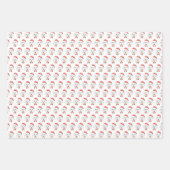 水彩白いマルチーズドッグパターンクリスマス ラッピングペーパーシート (正面2)