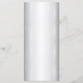 水彩白い花ゴールデンフレームシルバーディナー メニュー (裏面)