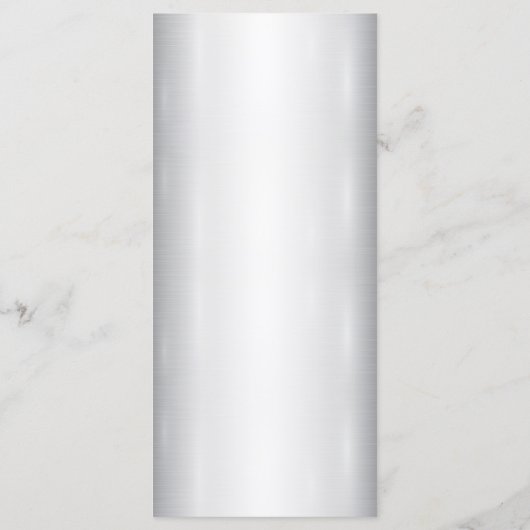 水彩白い花ゴールデンフレームシルバーディナー メニュー (裏面)