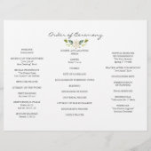 水彩白い花トリフォールド結婚式 プログラム チラシ (裏面)