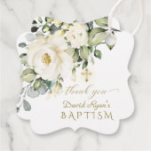 水彩白い花金ゴールドクロスボーイバプテスマ フェイバータグ (裏面)