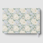 水彩白い花、ライトブルーのゲストブック ゲストブック (裏面)