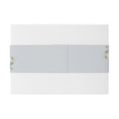 水彩白い花、ライトブルー結婚ズ 招待状ベリーバンド (裏面例)