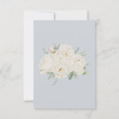 水彩白い花、ライトブルー 出欠カード (裏面)