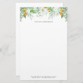 水彩白い蘭とクンクアツカスタム 便箋 (正面/裏面)