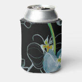 水彩白い蘭の模様 缶クーラー (缶裏面)