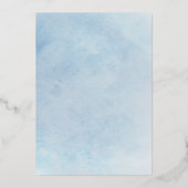 水彩白い金ゴールドクロス洗礼 箔招待状 (裏面)