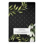 水彩白い雪だるまとローレルダマスク ミニクリップボード (裏面)