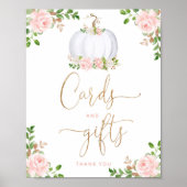 水彩白かぼちゃのフローラカードとギフト ポスター (正面)