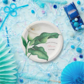 水彩白ゆりの赤ちゃんシャワー ペーパープレート (パーティー)