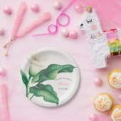 水彩白ゆりの赤ちゃんシャワー ペーパープレート (パーティー)