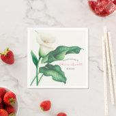 水彩白ゆり赤ちゃんシャワーナプキン スタンダードカクテルナプキン (インサイチュ)