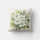 水彩白りんご花花束 クッション (正面)