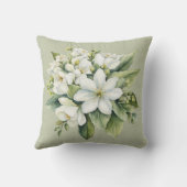 水彩白りんご花花束 クッション (裏面)