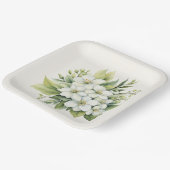 水彩白りんご花花束 ペーパープレート (傾斜あり)