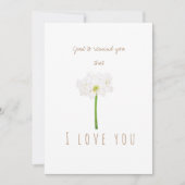 水彩白アマリリス花グリーティングカード 招待状 (正面)