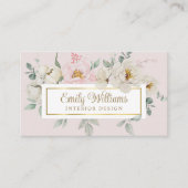 水彩白エレガント花名刺 名刺 (正面)