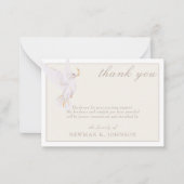 水彩白エレガント鳩メモリアルありがとう ノートカード (正面)