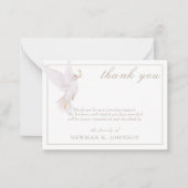 水彩白エレガント鳩メモリアルありがとう ノートカード (正面)