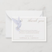 水彩白エレガント鳩メモリアルありがとう ノートカード (正面)