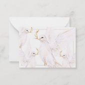 水彩白エレガント鳩メモリアルありがとう ノートカード (裏面)