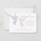 水彩白エレガント鳩メモリアルありがとう ノートカード (正面)