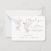 水彩白エレガント鳩メモリアルありがとう ノートカード (正面)