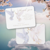 水彩白エレガント鳩メモリアルありがとう ノートカード
