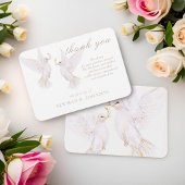 水彩白エレガント鳩メモリアルありがとう ノートカード