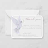水彩白エレガント鳩メモリアルありがとう ノートカード (正面)