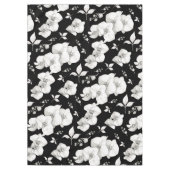 水彩白オーキッドオンブラック | テーブルクロス (正面)