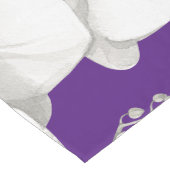 水彩白オーキッドon紫 | ロングテーブルランナー (コーナー)