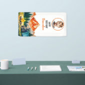 水彩白キャンピングベアキッズフォト誕生日 横断幕 (トレードショー)