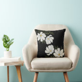 水彩白コスモス花ボタニカル絵を描ズ クッション (椅子)