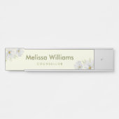 水彩白コスモス花ボタニカル絵を描ズ サインプレート (正面)