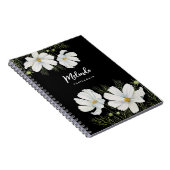 水彩白コスモス花ボタニカル絵を描ズ ノートブック (右側)