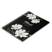 水彩白コスモス花ボタニカル絵を描ズ ノートブック (左側)