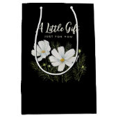 水彩白コスモス花ボタニカル絵を描ズ ミディアムペーパーバッグ (正面)