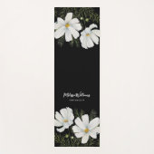 水彩白コスモス花ボタニカル絵を描ズ ヨガマット (正面)