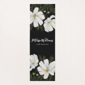 水彩白コスモス花ボタニカル絵を描ズ ヨガマット (裏面)