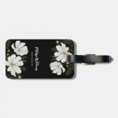 水彩白コスモス花ボタニカル絵を描ズ ラゲッジタグ (裏面横)