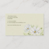 水彩白コスモス花ボタニカル絵を描ズ 名刺 (裏面)